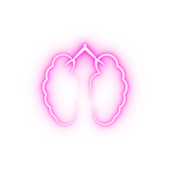 Lungs Organs neon icon