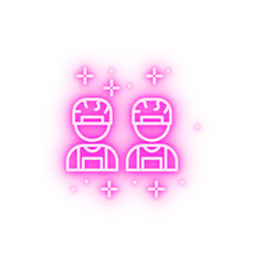 Soldiers people neon icon