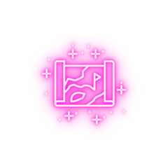 Map location neon icon