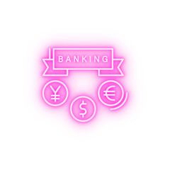 Banking dollar finance euro neon icon