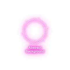 Abstrarct round background hand drawn in round neon icon