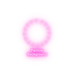 Particle round background hand drawn in round neon icon