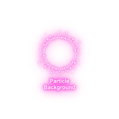 Particle round background hand drawn in round neon icon