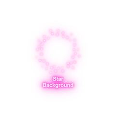 Star round background hand draw in round neon icon