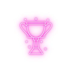 Award cup winner neon icon