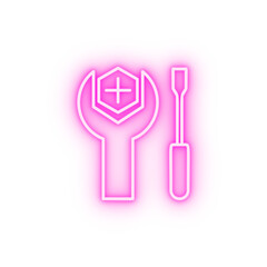 tool mark neon icon