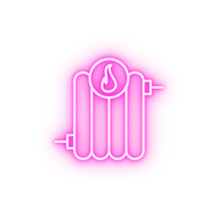 hot radiator sign neon icon