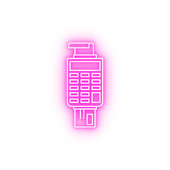 Atm terminal card check neon icon