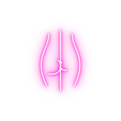 Butt enlargement woman body neon icon