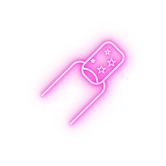Nail art finger neon icon