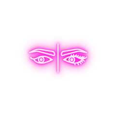 Eye eyelash lamination neon icon