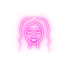 Woman nose Rhinoplasty neon icon