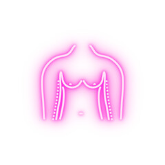 Woman body arm lift surgery neon icon