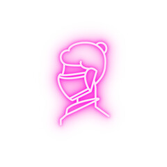 doctor woman neon icon