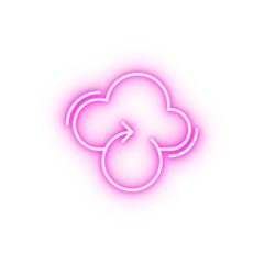 Cloud refresh networking neon icon