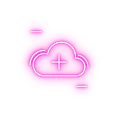 Cloud add networking neon icon