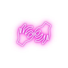 sign language sign neon icon