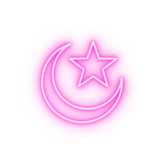 mosque sign neon icon
