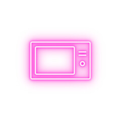 microwave simple line neon icon