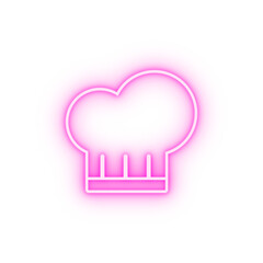 chef's hat simple line neon icon