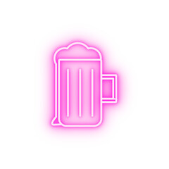 beer mug simple line neon icon