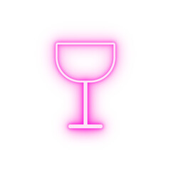 wineglass simple line neon icon