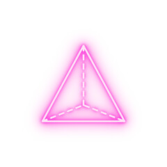 Geometric shapes tetrahedron neon icon