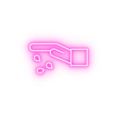 Seeds outline neon icon