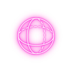Geometric shapes sphere neon icon
