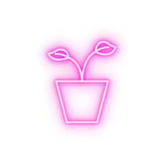 Sprout outline neon icon