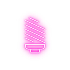Light bulb outline neon icon