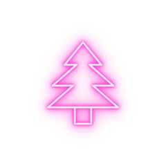 Fototapeta premium Tree outline neon icon