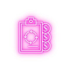 clipboard neon icon