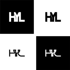 hyl lettering initial monogram logo design set