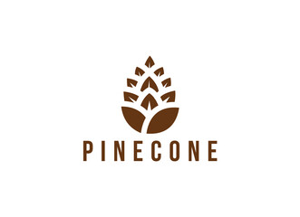 Minimalist pinecone logo vector. Pine tree logo 
