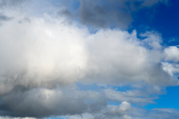 Fototapeta na wymiar Heap fast clouds. blue sky with clouds