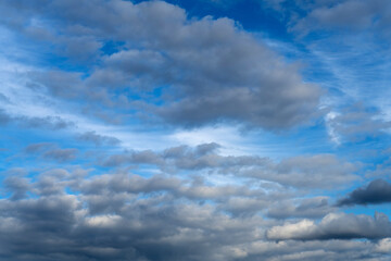 Fototapeta premium Heap fast clouds. blue sky with clouds
