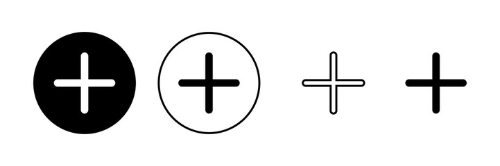 Plus icon vector. Add plus sign and symbol