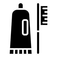 toothbrush and paste icon