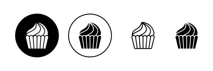 Cup cake icon vector. Cup cake sign and symbol