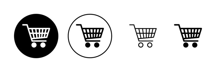 Shopping icon vector. Shopping cart sign and symbol. Trolley icon