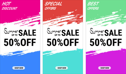 Summer sale banner background layout. Can be used for, flyers, invitations, posters, brochures, discount vouchers. Vector advertising shopping template. Eps10 Vector