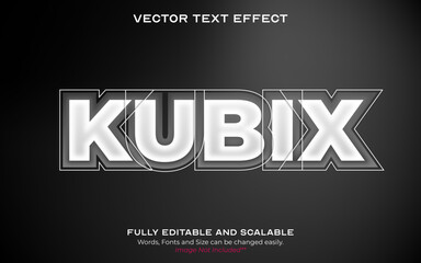 Boxed Bold modern 3d with line black white glow text effect