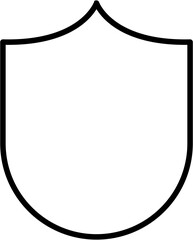 Black Line Shield Icon Set