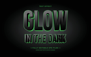 Vector Editable Text Effect in Glow In The Dark Style