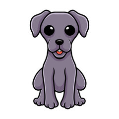 Naklejka premium Cute weimaraner dog cartoon sitting