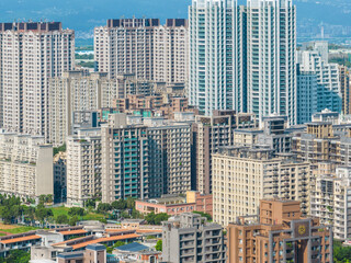 Naklejka premium Top view of the city in Linkou district in New Taipei City of Taiwan