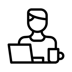 freelancer line icon illustration vector graphic