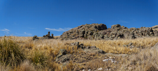 "quebrada del condorito" national park landscape on a warm spring morning 