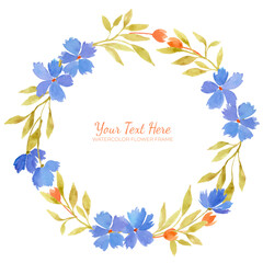 Manual painted of flower watercolor as background frame.